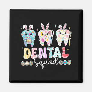 Aimant Équipe dentaire Funny Teeth Dentiste Joyeuse fête
