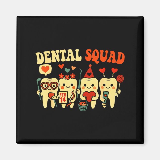 Aimant Équipe d'infirmières dentaires Saint-Valentin hygi (Devant)