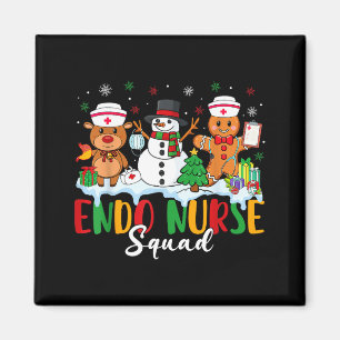 Aimant Équipe d'infirmières Endo Renne Bonhomme de neige 