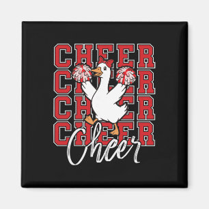 Aimant Équipe d'oie de cheer drôle rouge coquette bow spo