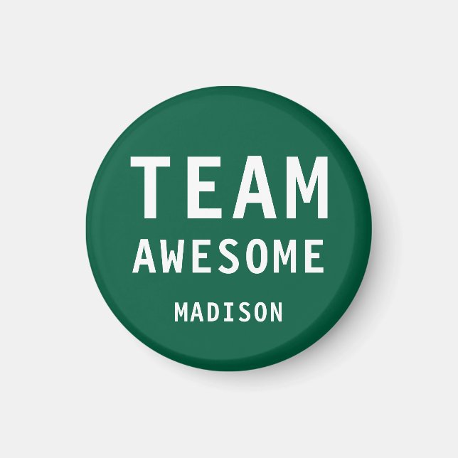 Aimant Équipe drôle Awesome Vert Nom personnalisé (Devant)