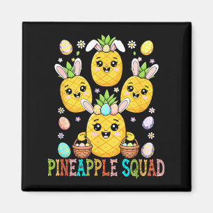 Aimant Équipe drôle d'ananas chasse de lapin de Pâques