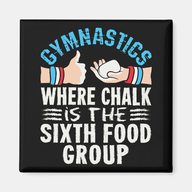 Aimant Équipe Drôle de Gymnastique de Chalk Gymnast (Devant)