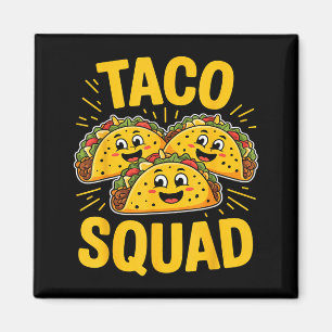 Aimant Équipe drôle de tacos mignon amateur de nourriture