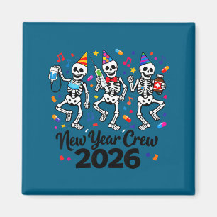 Aimant Équipe du Nouvel An 2026 Nurse Skeleton Drôle Er I
