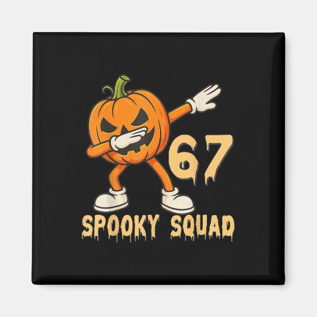 Aimant Équipe effrayante Citrouille 67 Halloween Meme 6 7 (Devant)