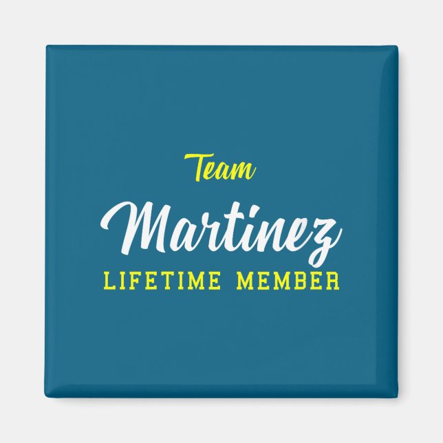 Aimant Équipe féminine Martinez Membre à vie Nom de famil (Devant)