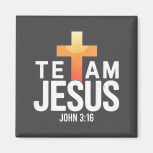 Aimant Équipe Jésus Jean 3_16 - Bible Religieuse Chrétien
