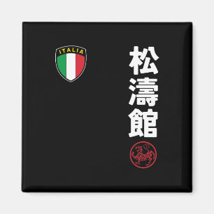 Aimant Équipe Karaté Shotokan Italie Drapeau Kanji Mar ja
