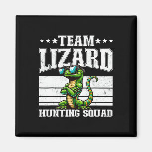 Aimant Équipe Lizard Hunter Squad Funny Retro Gecko Lizar