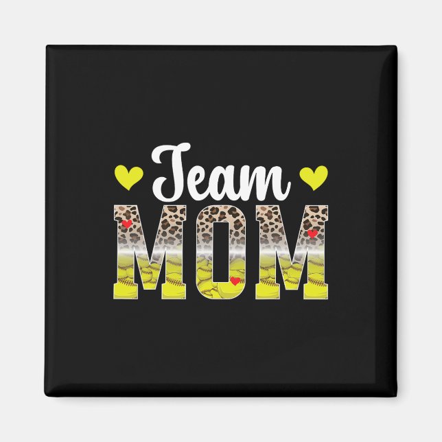 Aimant Équipe Maman Léopard Softll Équipe Maman Softll Éq (Devant)