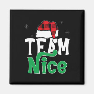 Aimant Équipe Nice Naughty Plaid Xmas Pjs 2024 Drôle Coup