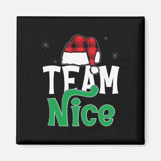 Aimant Équipe Nice Naughty Plaid Xmas Pjs 2024 Drôle Coup (Devant)