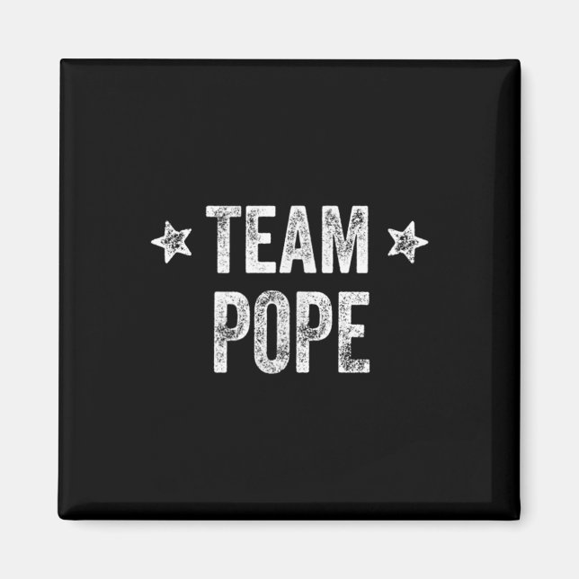 Aimant Équipe Pope - Nom de famille _ Nom de famille d'un (Devant)