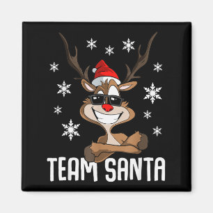Aimant Équipe Santa Renne de Noël