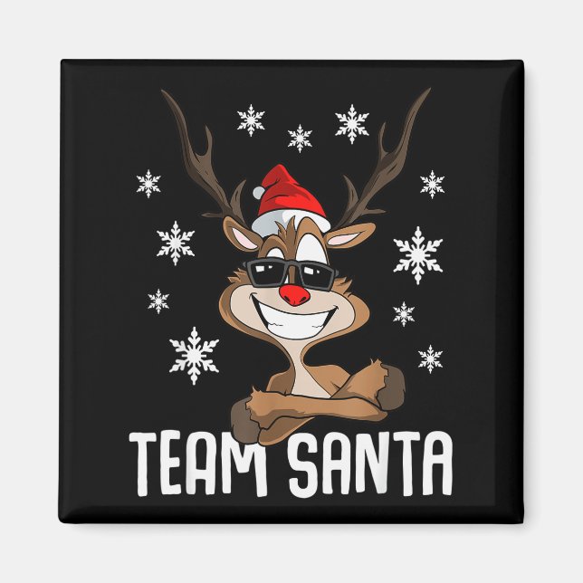 Aimant Équipe Santa Renne de Noël  (Devant)