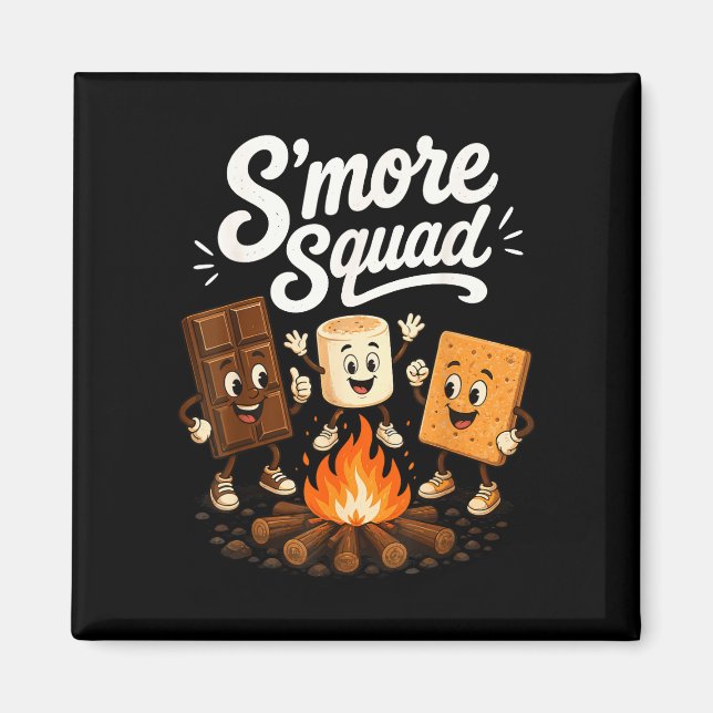 Aimant Équipe S'mores drôle de feu de camp de marshmallow (Devant)