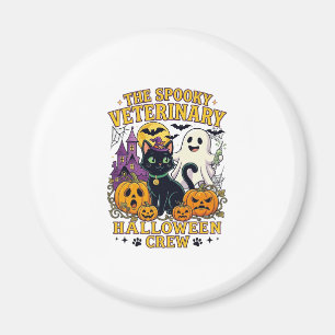Aimant Équipe vétérinaire effrayante Halloween Chat noir