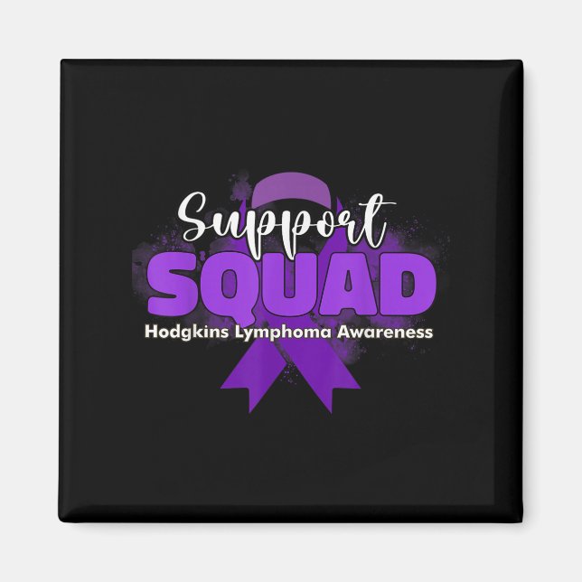 Aimant Équipes de soutien Rubans violets Lymphome de Hodg (Devant)