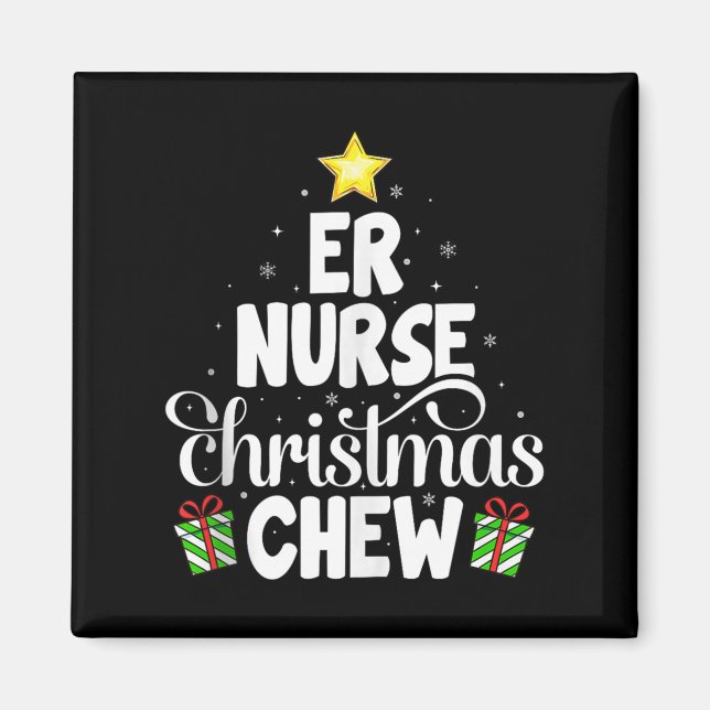 Aimant Er Nurse Christmas Crew Funny Nursing Medical Nurs (Devant)