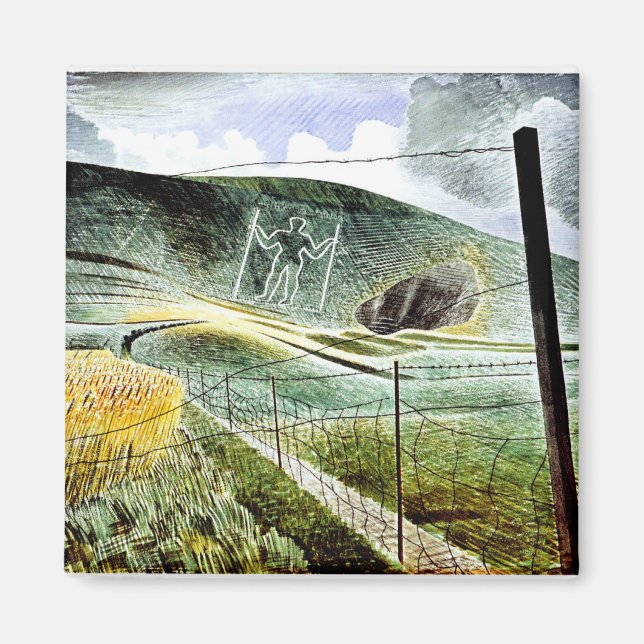 Aimant Eric Ravilious - The Wilmington Giant, fine art (Devant)