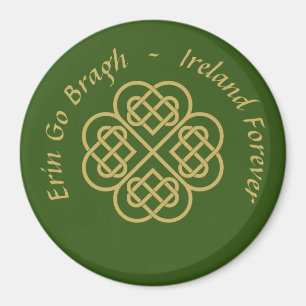 Aimant Erin Go Bragh Gold Celtic Shamrock
