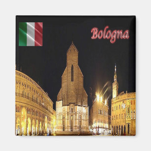 Aimant ERM001 BOLOGNA par nuit, Italie, Frigo
