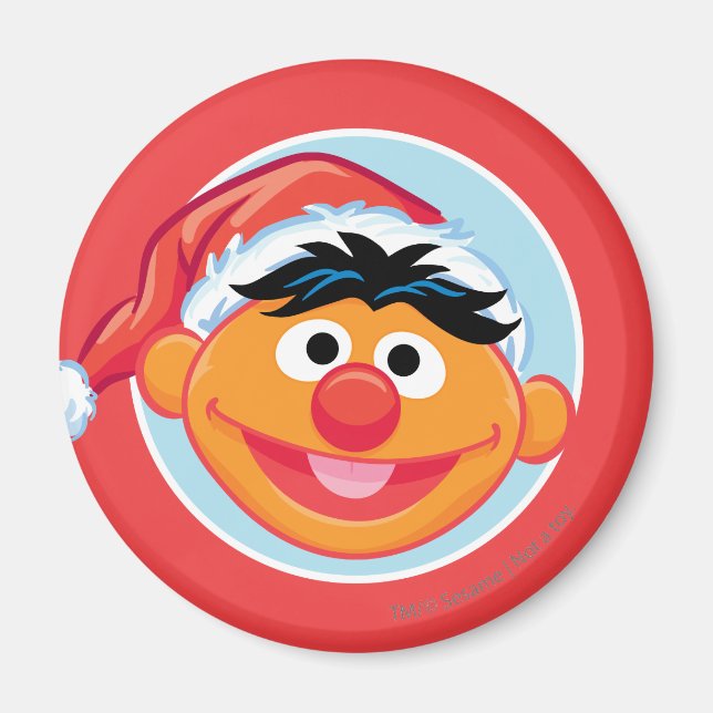 Aimant Ernie au chapeau de Père Noël (Devant)