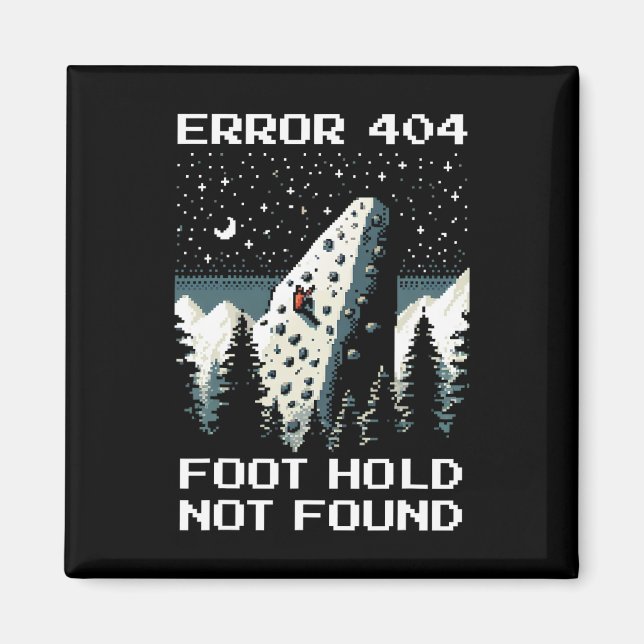 Aimant Erreur 404 – Conception de pixel d'escalade de poi (Devant)