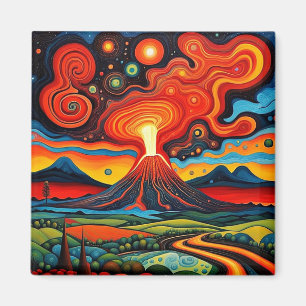 Aimant Éruption du volcan la nuit 7