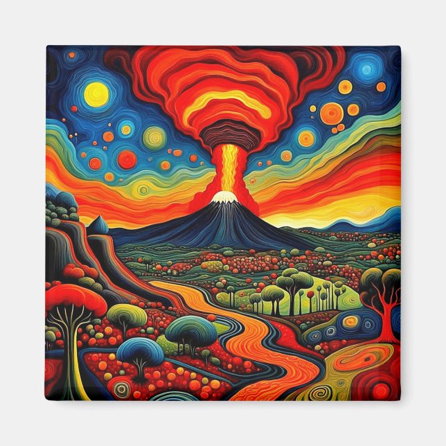 Aimant Éruption du volcan la nuit 9 (Devant)