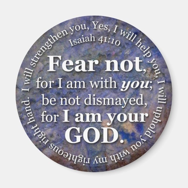 Aimant Esaïe 41:10 Ne crains pas, car je suis avec toi (Devant)