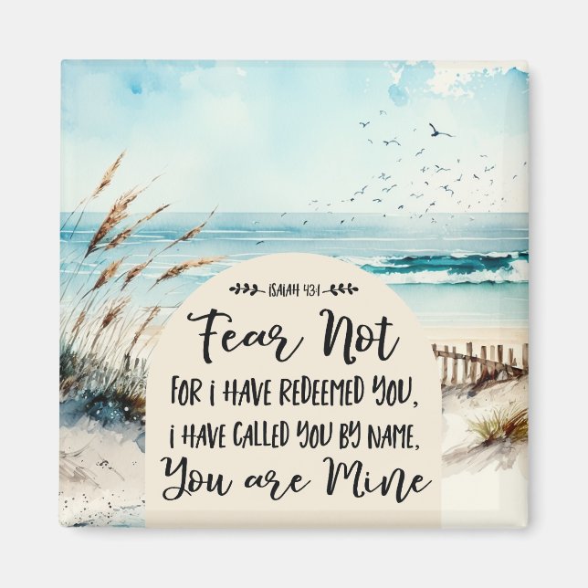 Aimant Esaïe 43:1 Ne crains pas pour moi vous ai racheté  (Devant)