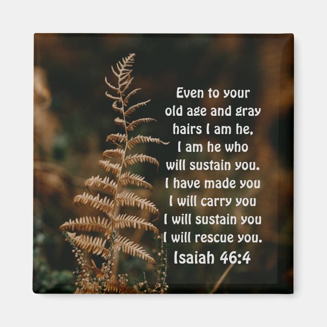 Aimant Ésaïe 46:4 Je suis Celui qui vous soutiendra Magne (Devant)