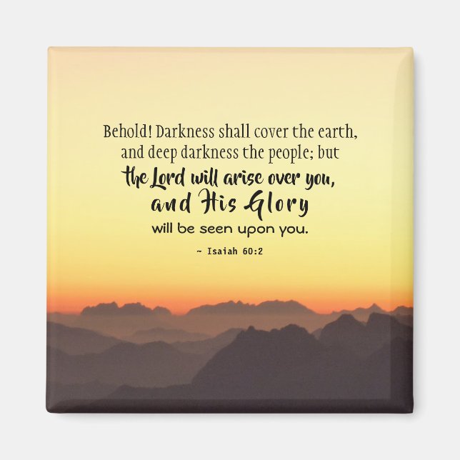 Aimant Esaïe 60:2 L'obscurité couvrira la Bible de la Ter (Devant)