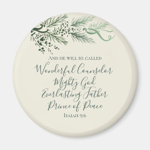 Aimant Ésaïe 9:6 Prince de la Paix Élégant Pin Noël