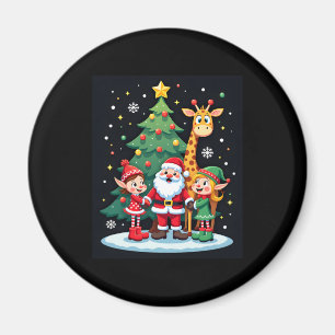 Aimant Escadron de Noël Père Noël Giraffe Elf Dabbing Cor