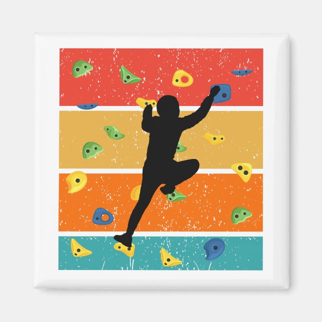 Aimant Escalade de roches vintages (Devant)