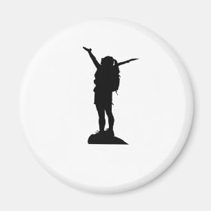 Aimant Escalade montagne fille silhouette
