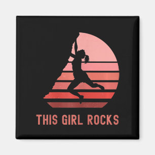 Aimant Escalade Rock Cette Fille Roche Bouldering Mountai