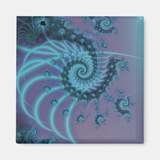 Aimant Escalier Spiral | Art fractal bleu et rose