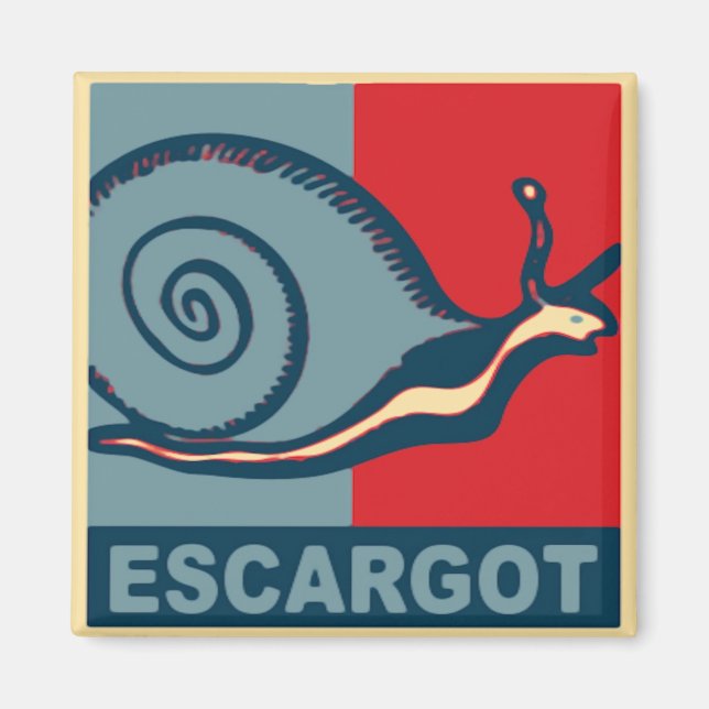 Aimant Escargot en rouge et bleu (Devant)