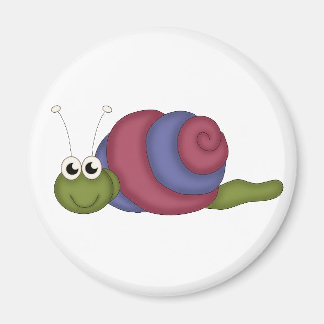 Aimant Escargot rouge et bleu (Devant)