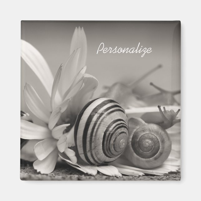 Aimant Escargots De Jardin Sur Fleur Faisée Avec Nom (Devant)