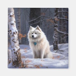 Aimant Eskimo Américain Noël sous la neige