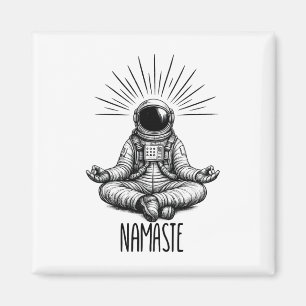 Aimant Espace de méditation de yoga astronaute Namaste Po