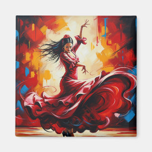 Aimant Espagne Danseuse flamenco colorée