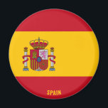Aimant Espagne Drapeau patriotique<br><div class="desc">Espagne Drapeau magnétique patriotique avec le drapeau espagnol imprimé sur tout l'aimant. Nom du pays dans subtilement intégré dans la conception en bas. Le texte est entièrement personnalisable à l'aide de la fonction "Customiser !". Ce magnifique Espagne Magnet est le cadeau élégant pour toute occasion. © 2021 PaysDuMonde</div>