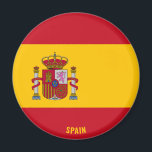 Aimant Espagne Drapeau patriotique<br><div class="desc">Espagne Drapeau magnétique patriotique avec le drapeau espagnol imprimé sur tout l'aimant. Nom du pays dans subtilement intégré dans la conception en bas. Le texte est entièrement personnalisable à l'aide de la fonction "Customiser !". Ce magnifique Espagne Magnet est le cadeau élégant pour toute occasion. © 2021 PaysDuMonde</div>