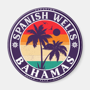 Aimant Espagne Wells Island Bahamas Souvenirs 60s